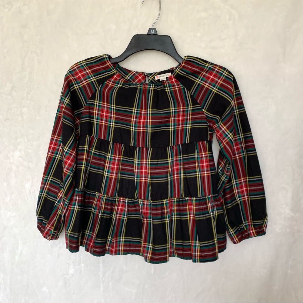 CrewCuts Plaid Pattern Long Sleeve Blouse, Size 10